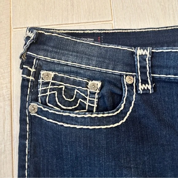 True Religion Jennie Curvy Skinnie Dark Blue Jeans Waist 36 - Picture 4 of 8